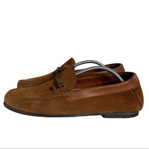 A Testoni Men’s Brown Suede Slip On Loafers Dress Casual Shoes Size 11 Medium
